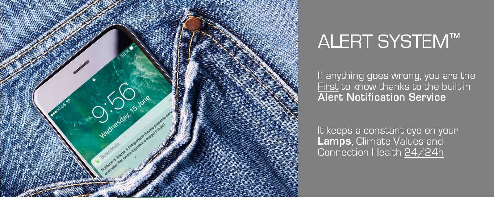 Alert Notifications will text you when something is wrong